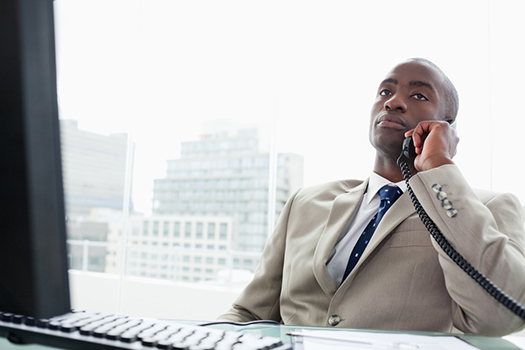 business man on phone